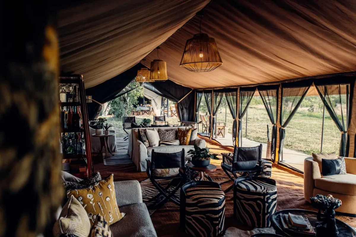 Lounge tent at Nyumbu Luxury Camp, Ndutu