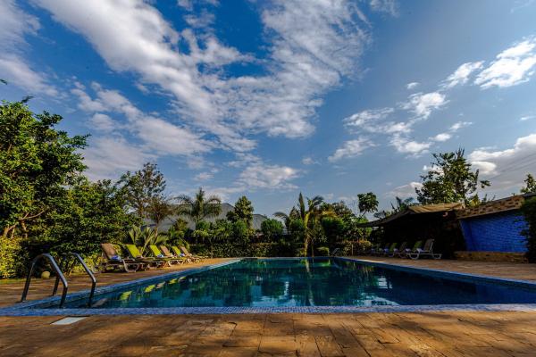 Swimming pool in the gardens at Airport Planet Lodge near Kilimanjaro Airport