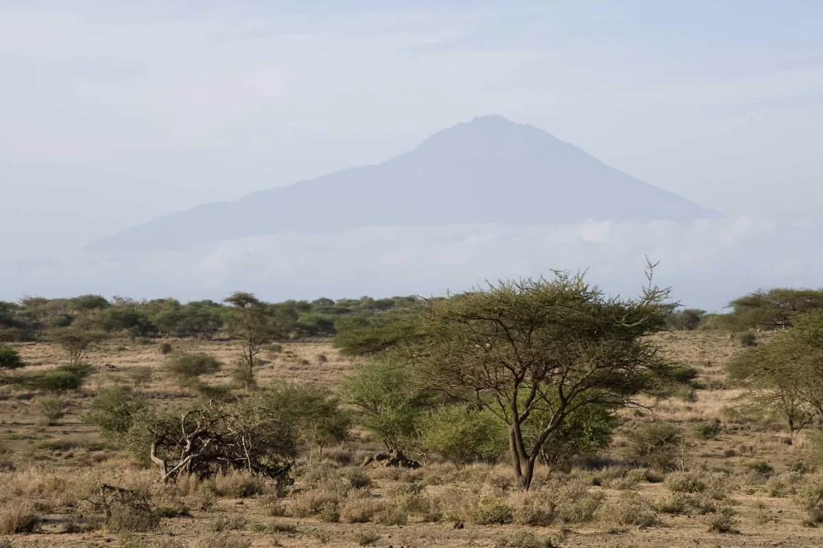 Mount Kilimanjaro rising above the Enduimet plains