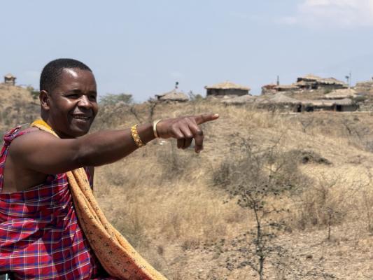 Maasai host at Osiligilai Maasai Lodge