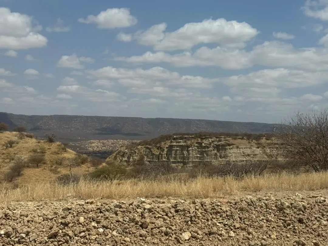 A view over the eroded Rift Valley landscape near Lake Natron